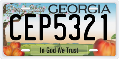 GA license plate CEP5321