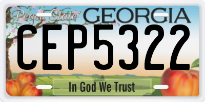 GA license plate CEP5322