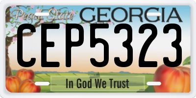 GA license plate CEP5323