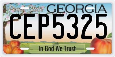 GA license plate CEP5325