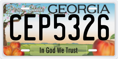 GA license plate CEP5326