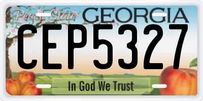 GA license plate CEP5327