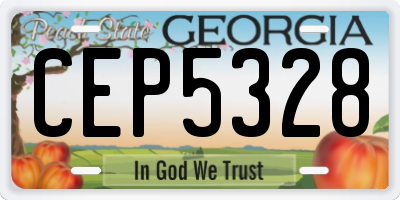 GA license plate CEP5328
