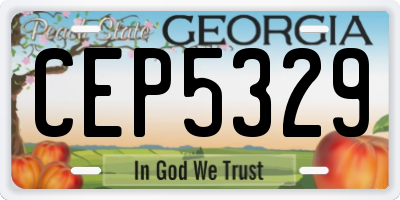 GA license plate CEP5329