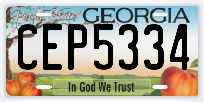 GA license plate CEP5334