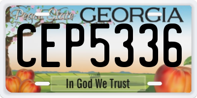 GA license plate CEP5336