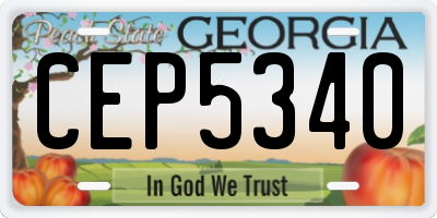 GA license plate CEP5340