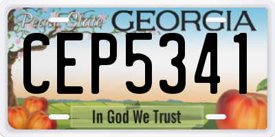GA license plate CEP5341