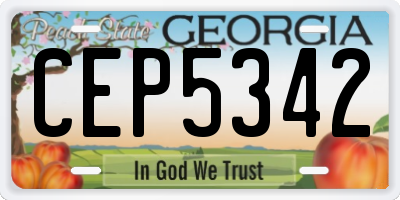 GA license plate CEP5342