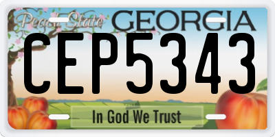 GA license plate CEP5343