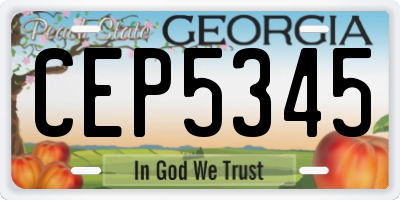 GA license plate CEP5345