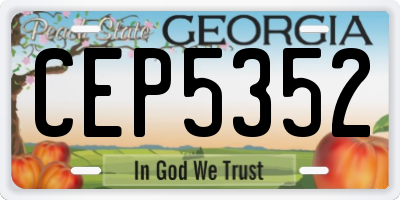 GA license plate CEP5352