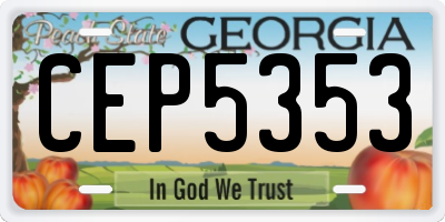 GA license plate CEP5353