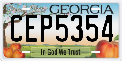 GA license plate CEP5354