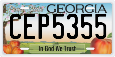 GA license plate CEP5355