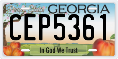 GA license plate CEP5361