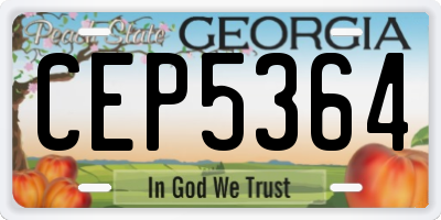 GA license plate CEP5364