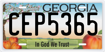 GA license plate CEP5365