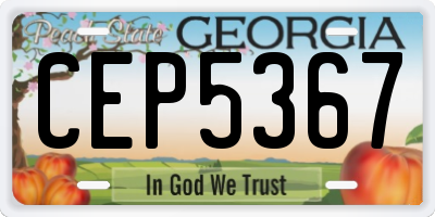 GA license plate CEP5367