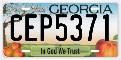GA license plate CEP5371