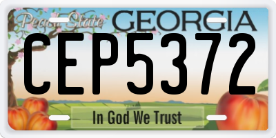 GA license plate CEP5372