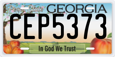 GA license plate CEP5373