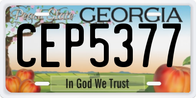 GA license plate CEP5377