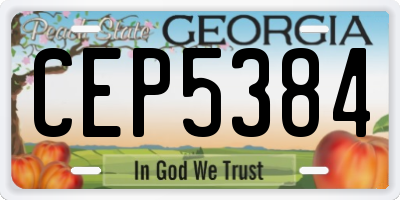 GA license plate CEP5384