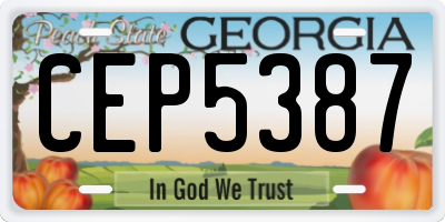 GA license plate CEP5387