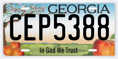 GA license plate CEP5388