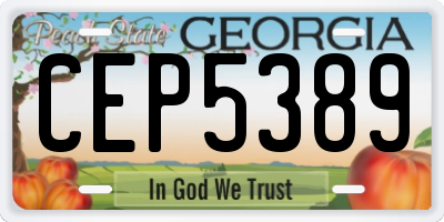 GA license plate CEP5389
