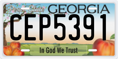 GA license plate CEP5391