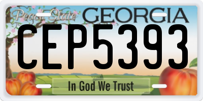 GA license plate CEP5393
