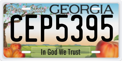 GA license plate CEP5395