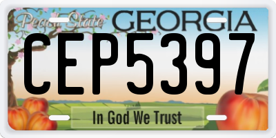 GA license plate CEP5397