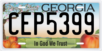 GA license plate CEP5399