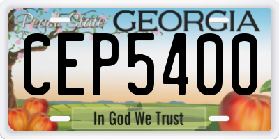 GA license plate CEP5400