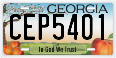 GA license plate CEP5401