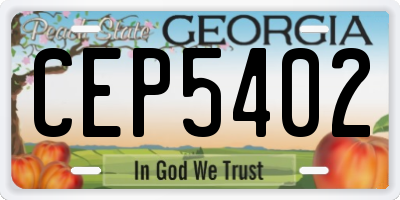 GA license plate CEP5402