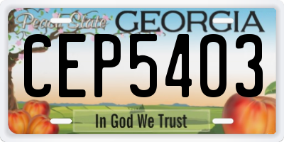 GA license plate CEP5403