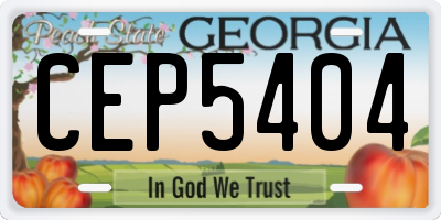 GA license plate CEP5404