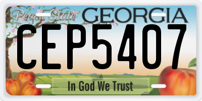 GA license plate CEP5407