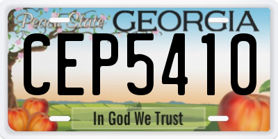 GA license plate CEP5410