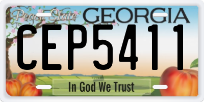 GA license plate CEP5411