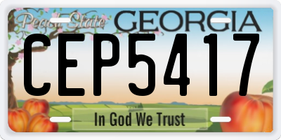 GA license plate CEP5417