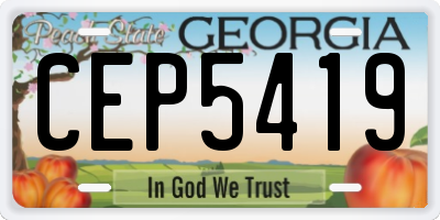GA license plate CEP5419