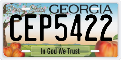 GA license plate CEP5422