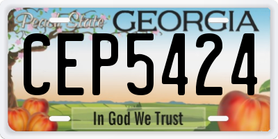 GA license plate CEP5424