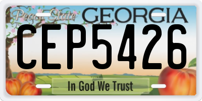 GA license plate CEP5426