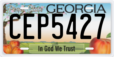 GA license plate CEP5427